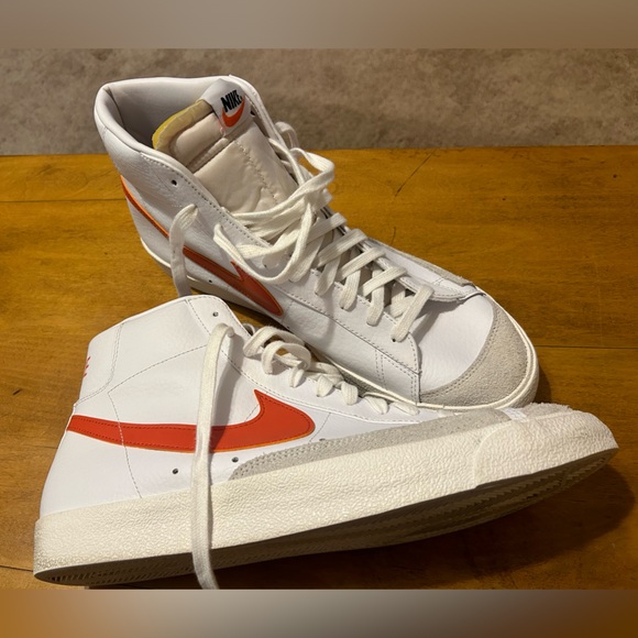 Nike Blazers, Men’s 13, white with orange swoosh. Worn twice. - Picture 9 of 9